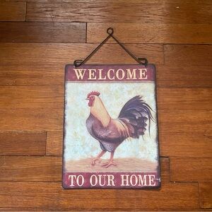 Rustic Welcome Rooster Wall/Door Sign